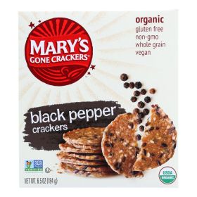 Mary's Gone Crackers Black Pepper Crackers - Case Of 6 - 6.5 Oz