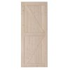 36 in. x 84 in. Unfinished Sliding Barn Door ; K Frame; Solid Spruce Wood; Requires Simple DIY Assembly