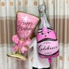 Pink Balloon Champagne Bowknot Wine Cup Wedding Birthday Party Decoration Adult Children Balloon Event Party Supplies