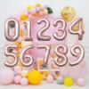 21 Inch Small Number Balloons 0-9 Wedding Wedding Room Baby Birthday Party Decoration Aluminum Foil Rose Gold Balloon Set