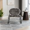COOLMORE Accent Chair - Modern Industrial Slant Armchair with Metal Frame - Premium High Density Soft Single chair for Living Room Bedroom