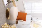 Swivel Accent Chair Armchair, Round Barrel Chair in Fabric for Living Room Bedroom