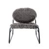 COOLMORE Accent Chair - Modern Industrial Slant Armchair with Metal Frame - Premium High Density Soft Single chair for Living Room Bedroom