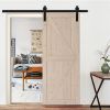 36 in. x 84 in. Unfinished Sliding Barn Door ; K Frame; Solid Spruce Wood; Requires Simple DIY Assembly
