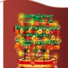 494PCS City Rotating Light Music Box Kumquat Tree Building Blocks Friends New Year Potted Plants Bricks Toys For Kids Gift