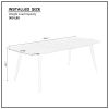 86.61inch Modern mid-Century Dining Table Rectangular Table Walnut Color