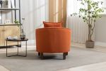 COOLMORE Accent Chair with Ottoman, Mid Century Modern Barrel Chair Upholstered Club Tub Round Arms Chair for Living Room