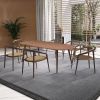 86.61inch Modern mid-Century Dining Table Rectangular Table Walnut Color