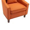 COOLMORE Accent Chair with Ottoman, Mid Century Modern Barrel Chair Upholstered Club Tub Round Arms Chair for Living Room
