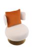 Swivel Accent Chair Armchair, Round Barrel Chair in Fabric for Living Room Bedroom