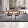 86.61inch Modern mid-Century Dining Table Rectangular Table Walnut Color