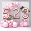 21 Inch Small Number Balloons 0-9 Wedding Wedding Room Baby Birthday Party Decoration Aluminum Foil Rose Gold Balloon Set