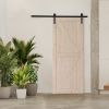 36 in. x 84 in. Unfinished Sliding Barn Door ; K Frame; Solid Spruce Wood; Requires Simple DIY Assembly