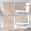 36 in. x 84 in. Unfinished Sliding Barn Door ; K Frame; Solid Spruce Wood; Requires Simple DIY Assembly