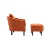 COOLMORE Accent Chair with Ottoman, Mid Century Modern Barrel Chair Upholstered Club Tub Round Arms Chair for Living Room