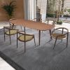 86.61inch Modern mid-Century Dining Table Rectangular Table Walnut Color
