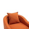 COOLMORE Accent Chair with Ottoman, Mid Century Modern Barrel Chair Upholstered Club Tub Round Arms Chair for Living Room